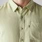 Men's Solid Slim Fit Linen Shirt - Detail View