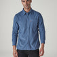Men's Solid Slim Fit Corduroy Shirt - Front View