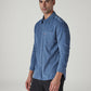 Men's Solid Slim Fit Corduroy Shirt - Side View