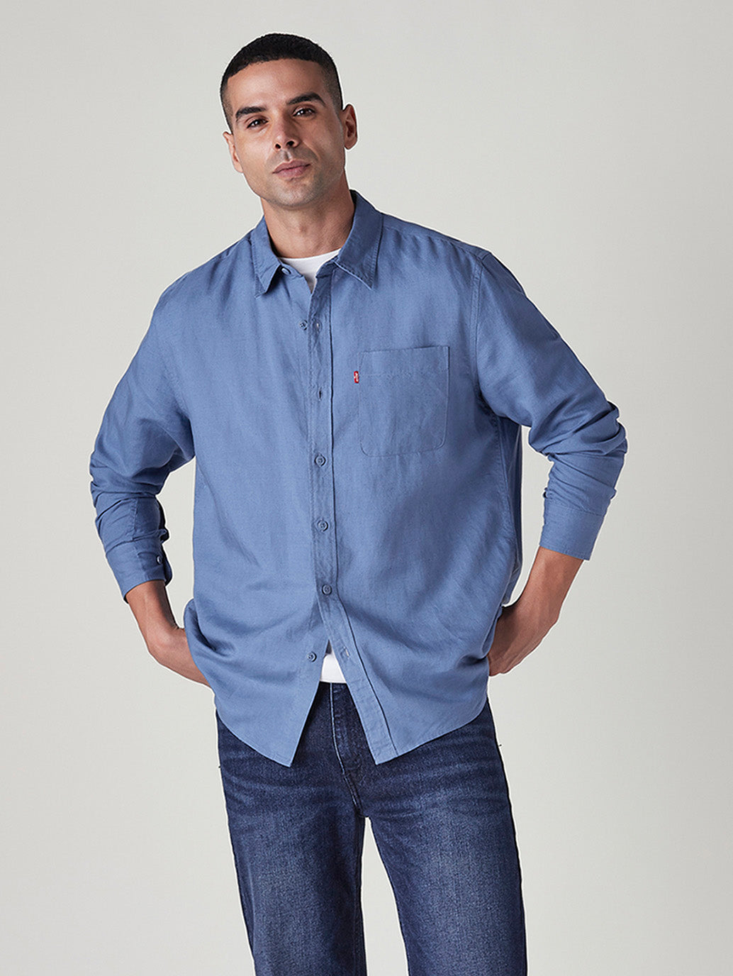 Men's Solid Slim Fit Linen Shirt
