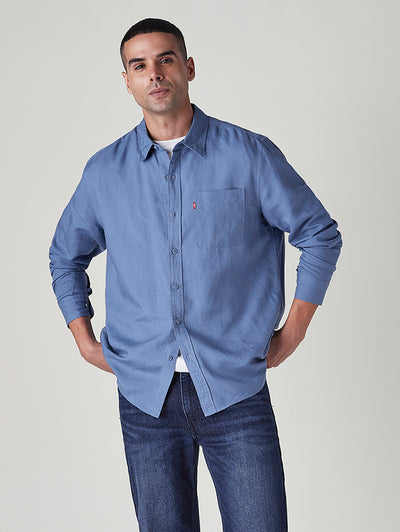 Men's Solid Slim Fit Linen Shirt-image-9