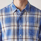 Men's Checkered Slim Fit Linen Shirt - Detail View