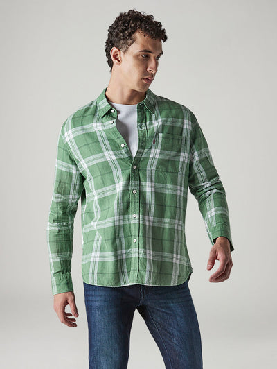 levi's Men's Checkered Slim Fit Linen Shirt-picture-20