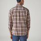Men's Checkered Slim Fit Linen Shirt - Back View