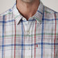Men's Checkered Slim Fit Linen Shirt - Detail View