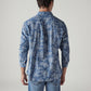 Men's Floral Slim Fit Linen Shirt - Back View