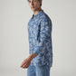 Men's Floral Slim Fit Linen Shirt - Side View