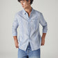 Men's Striped Slim Fit Linen Shirt - Styleshot View