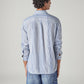 Men's Striped Slim Fit Linen Shirt - Back View