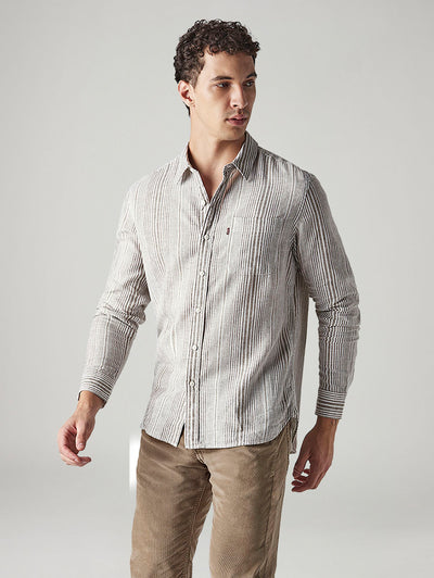 levi's Men's Striped Slim Fit Linen Shirt-picture-12