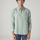 Men's Striped Slim Fit Linen Shirt - Front View