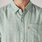 Men's Striped Slim Fit Linen Shirt - Detail View