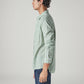 Men's Striped Slim Fit Linen Shirt - Side View