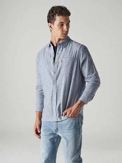 levi's Men's Striped Slim Fit Linen Shirt-picture-24
