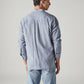 Men's Striped Slim Fit Linen Shirt - Back View