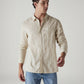 Men's Striped Slim Fit Linen Shirt - Styleshot View