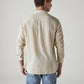 Men's Striped Slim Fit Linen Shirt - Back View