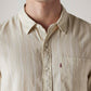 Men's Striped Slim Fit Linen Shirt - Detail View