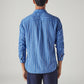 Men's Striped Slim Fit Linen Shirt - Back View