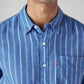Men's Striped Slim Fit Linen Shirt - Detail View