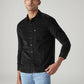 Men's Solid Slim Fit Corduroy Shirt - Front View