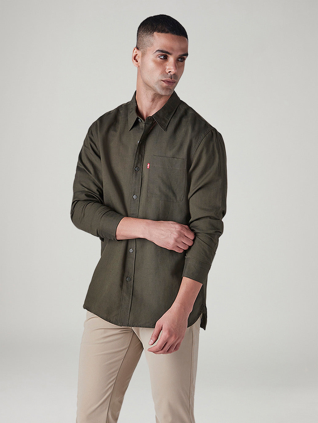 Men's Solid Slim Fit Linen Shirt