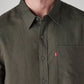 Men's Solid Slim Fit Linen Shirt - Detail View