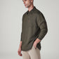 Men's Solid Slim Fit Linen Shirt - Side View