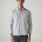 Men's Floral Slim Fit Linen Shirt - Front View