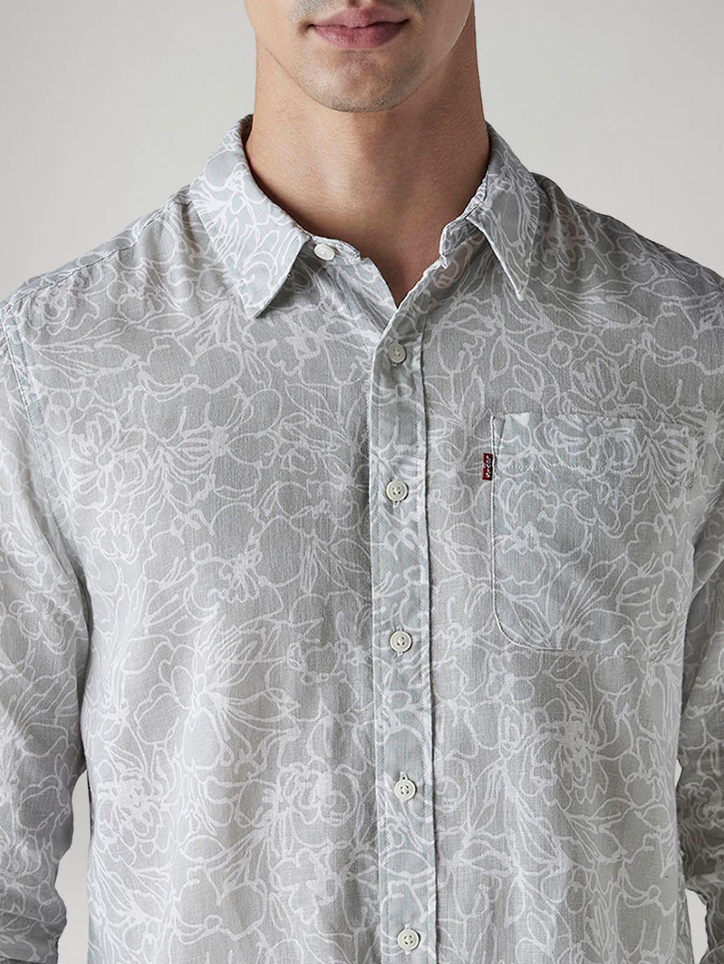 Men's Floral Slim Fit Linen Shirt - 20 View