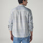 Men's Checkered Slim Fit Linen Shirt - Back View