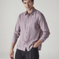 Men's Solid Slim Fit Linen Shirt - Side View