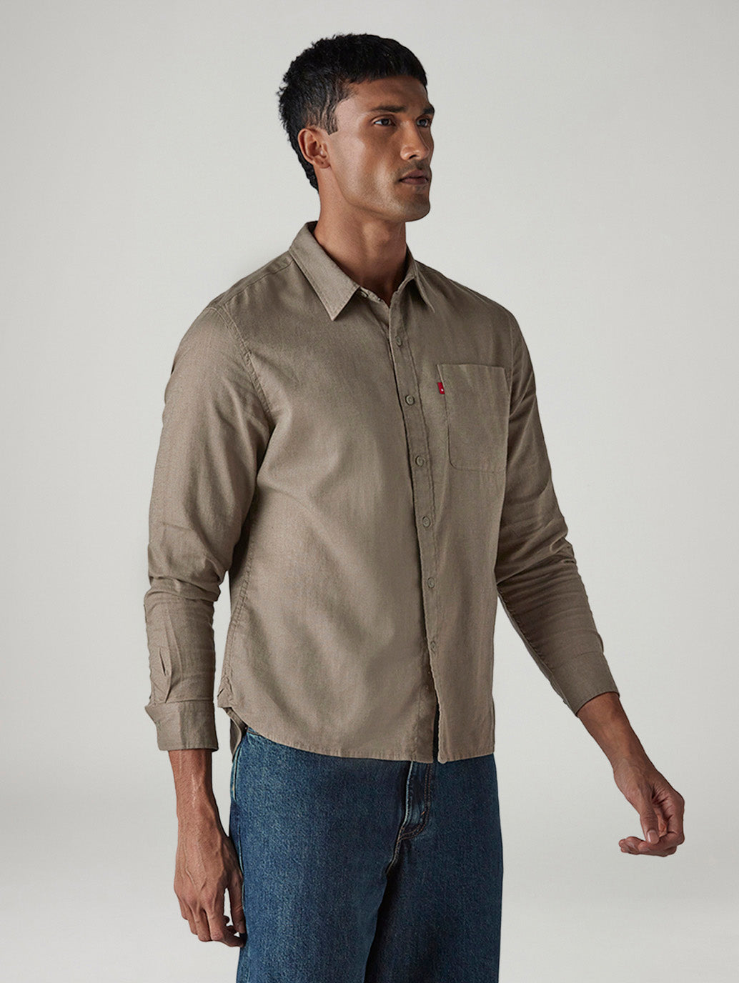 Men's Solid Slim Fit Shirt - Side View