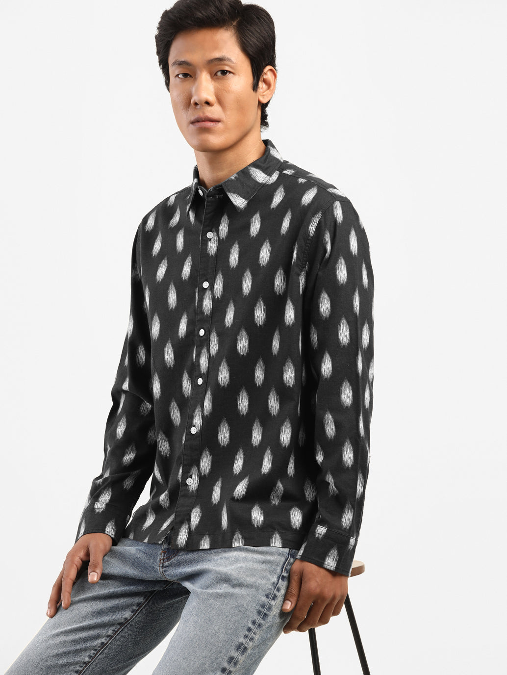 Men's Printed Regular Collar Shirt