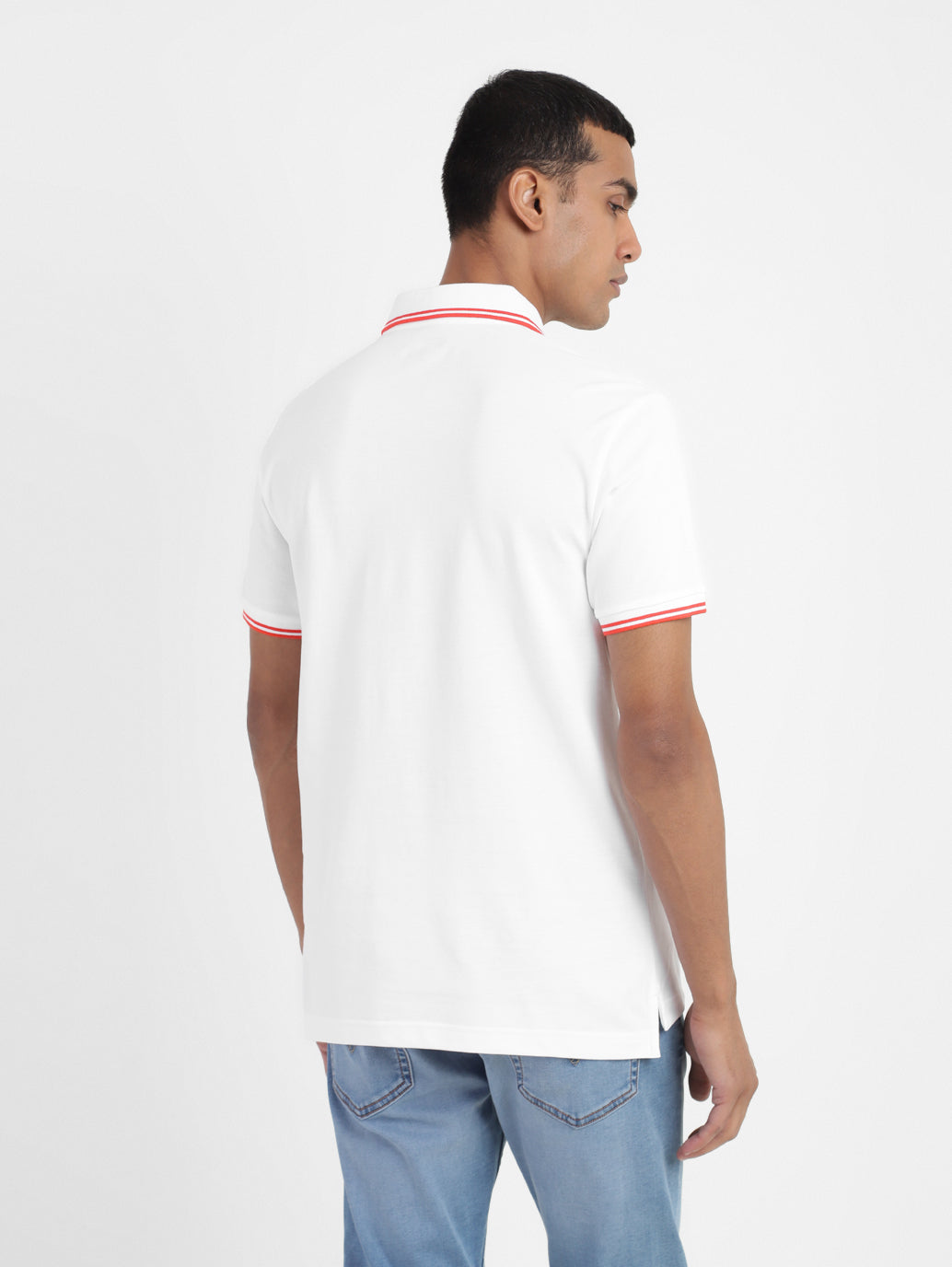 Men's Solid Polo T-shirt White
