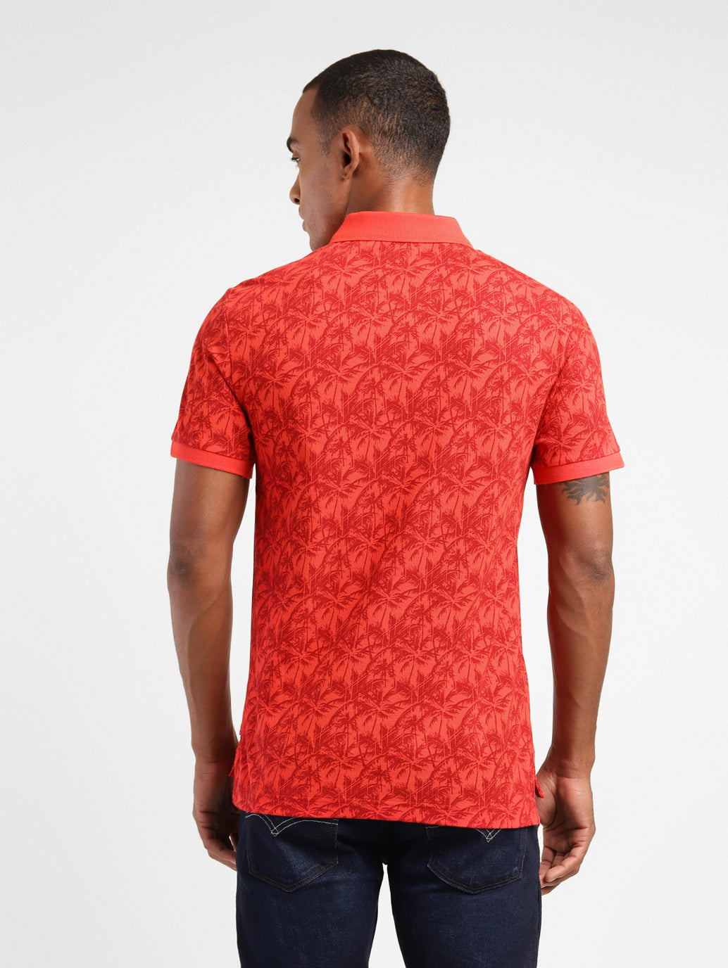 Men's Tropical Print Polo T-Shirt