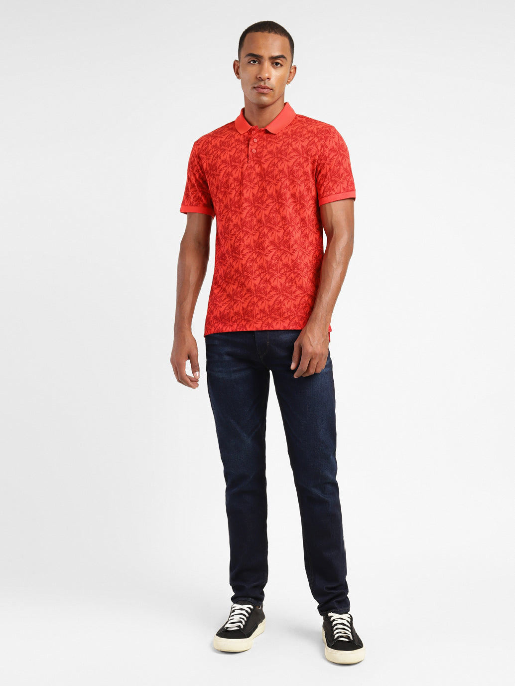 Men's Tropical Print Polo T-Shirt