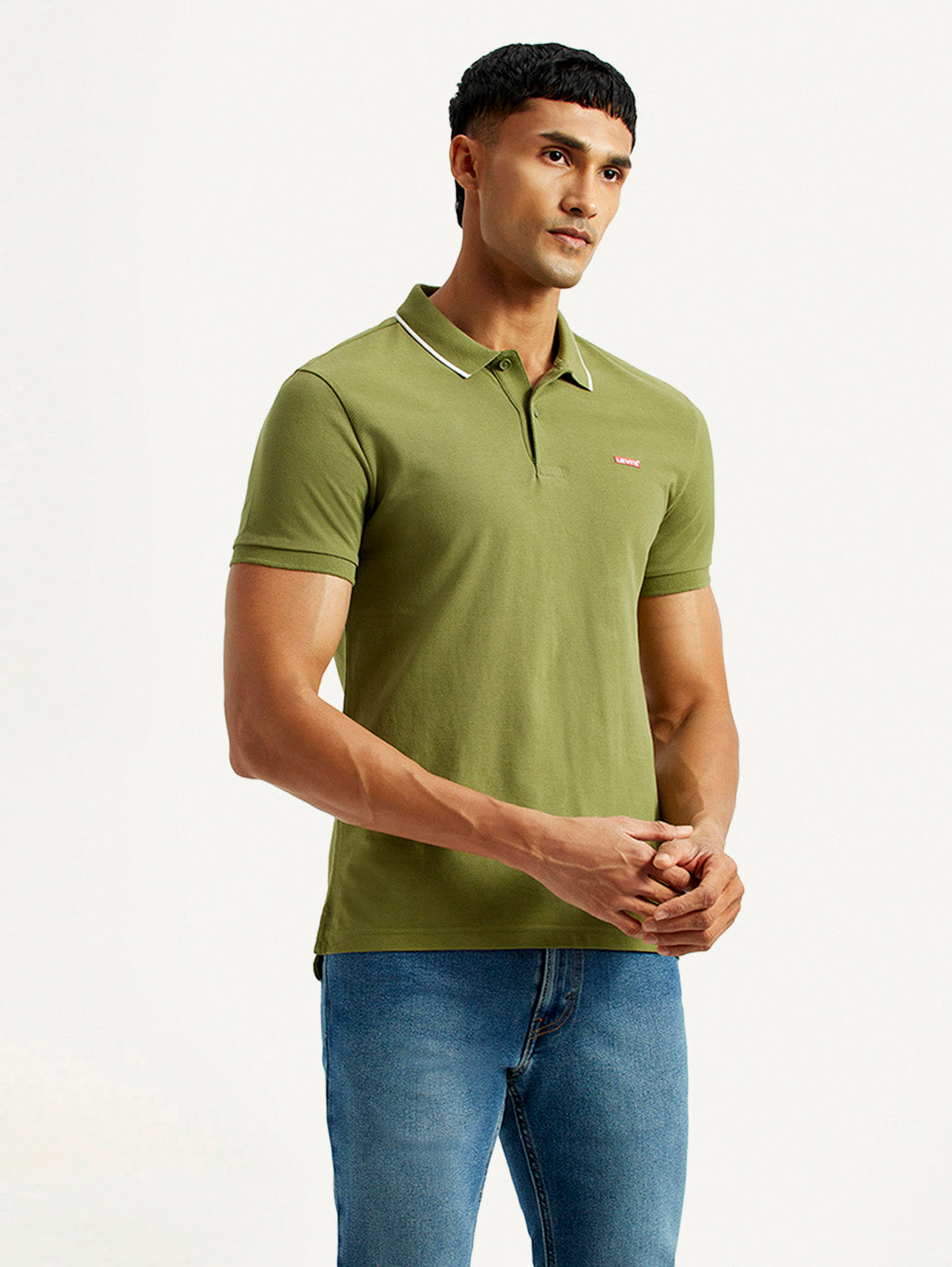 Men's Solid Polo T-shirt - Side View
