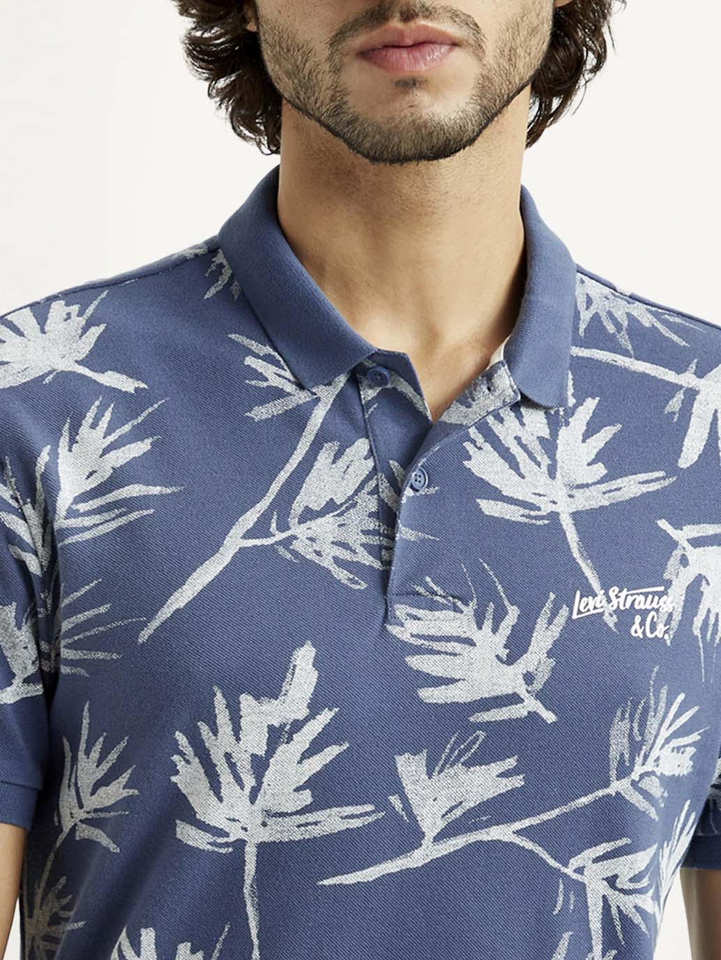 Men's Pure Cotton Slim Fit Polo T-shirt - Detail View