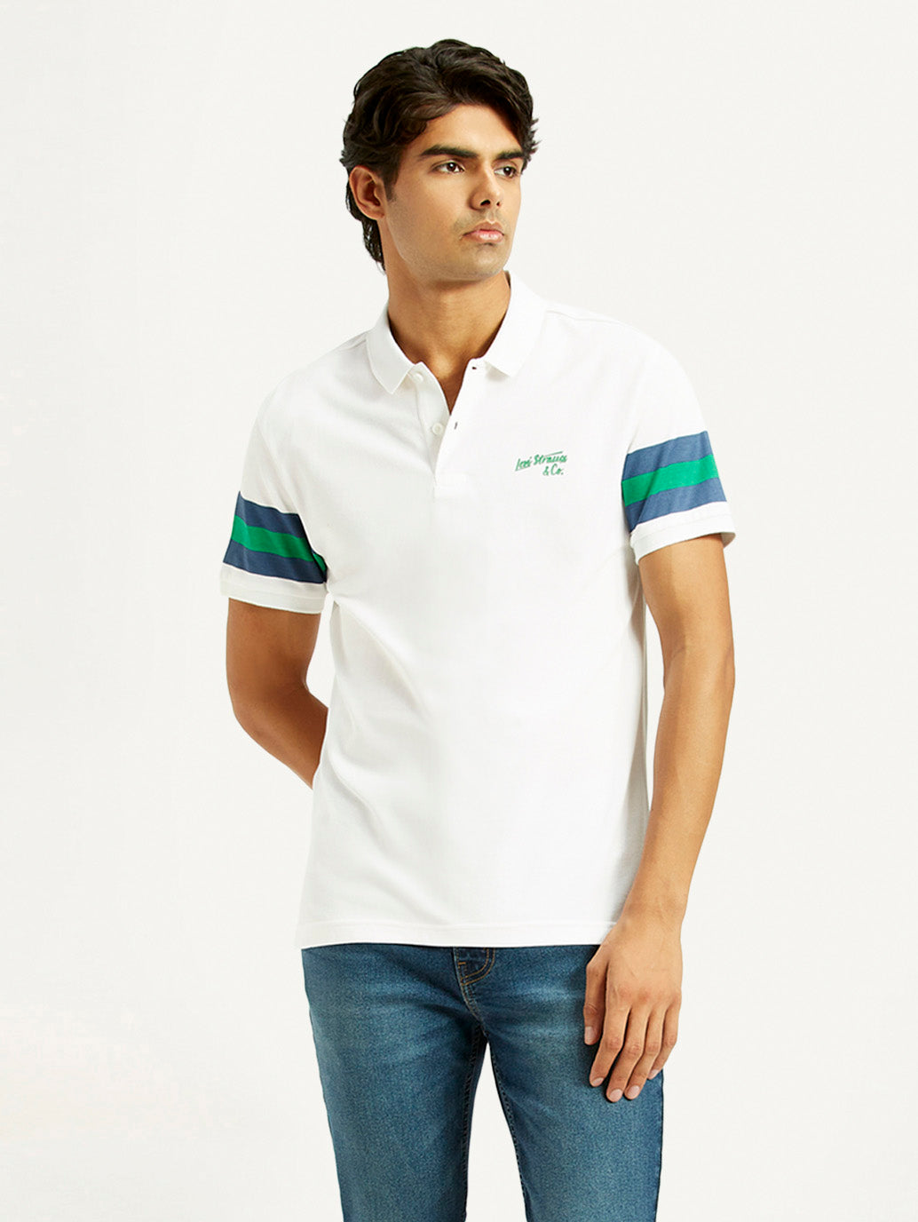 Men's Pure Cotton Slim Fit Polo T-shirt - Styleshot View