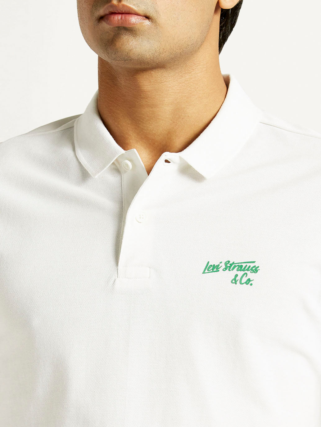 Men's Pure Cotton Slim Fit Polo T-shirt - Detail View