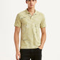 Men's All Over Print Beige Slim Fit Polo T-shirt - Styleshot View