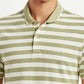 Men's Striped Olive Slim Fit Polo T-shirt - Detail View