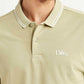 Men's Solid Beige Slim Fit Polo T-shirt - Detail View