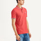 Men's Solid Red Slim Fit Polo T-shirt - Side View