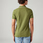 Men's Solid Olive Slim Fit Polo T-shirt - Back View