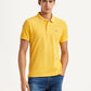 Men's Solid Yellow Slim Fit Polo T-shirt - Styleshot View