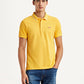 Men's Solid Yellow Slim Fit Polo T-shirt - Front View