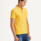 Men's Solid Yellow Slim Fit Polo T-shirt - Side View