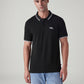 Men's Logo Printed Slim Fit Pique Polo T-Shirt - Front View